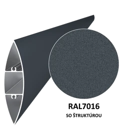 Al profil 100 x 24,5 x 6000 mm, práškový lak, štruktúra RAL 7016