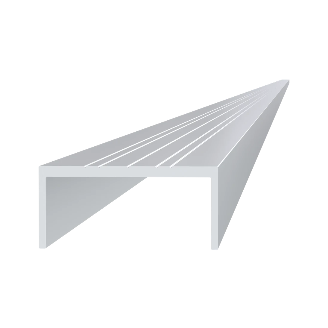 Poškodený U profil 50 x 22 x 6000 mm, hliník, bez povrchovej úpravy