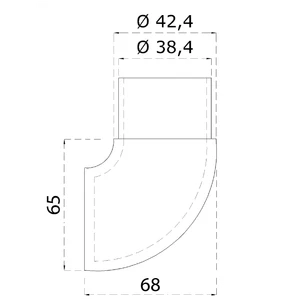 Ukončenie oblúkové na trubku ø 42,4 mm, brúsená AISI 304 - slide 1
