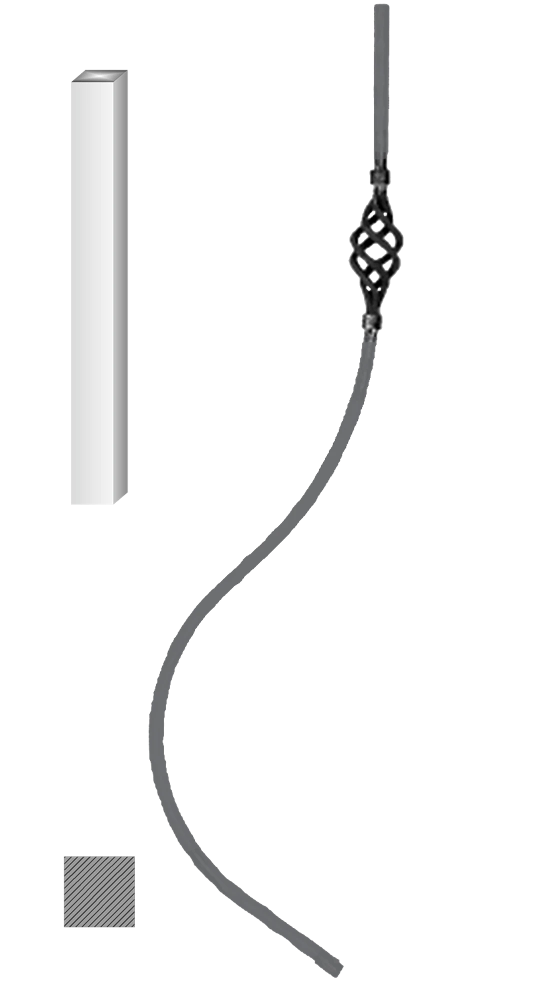 Tyč 12 x 12 mm, 1000 x 220 mm