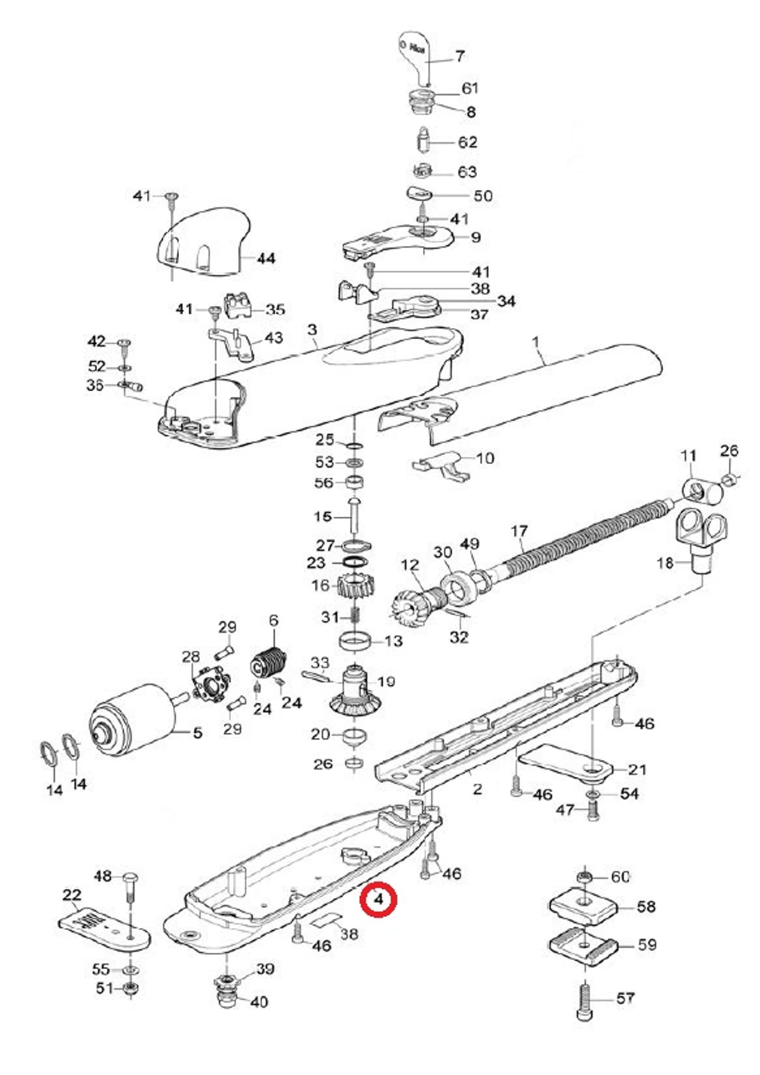 DOPRODEJ! BMGWPB.45673 dolní obal motoru pro WG4.../MB4... - potom jen v kitu PRWNG09