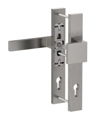 Hliníková sada se štítem klika/koule, broušený elox - slide 0