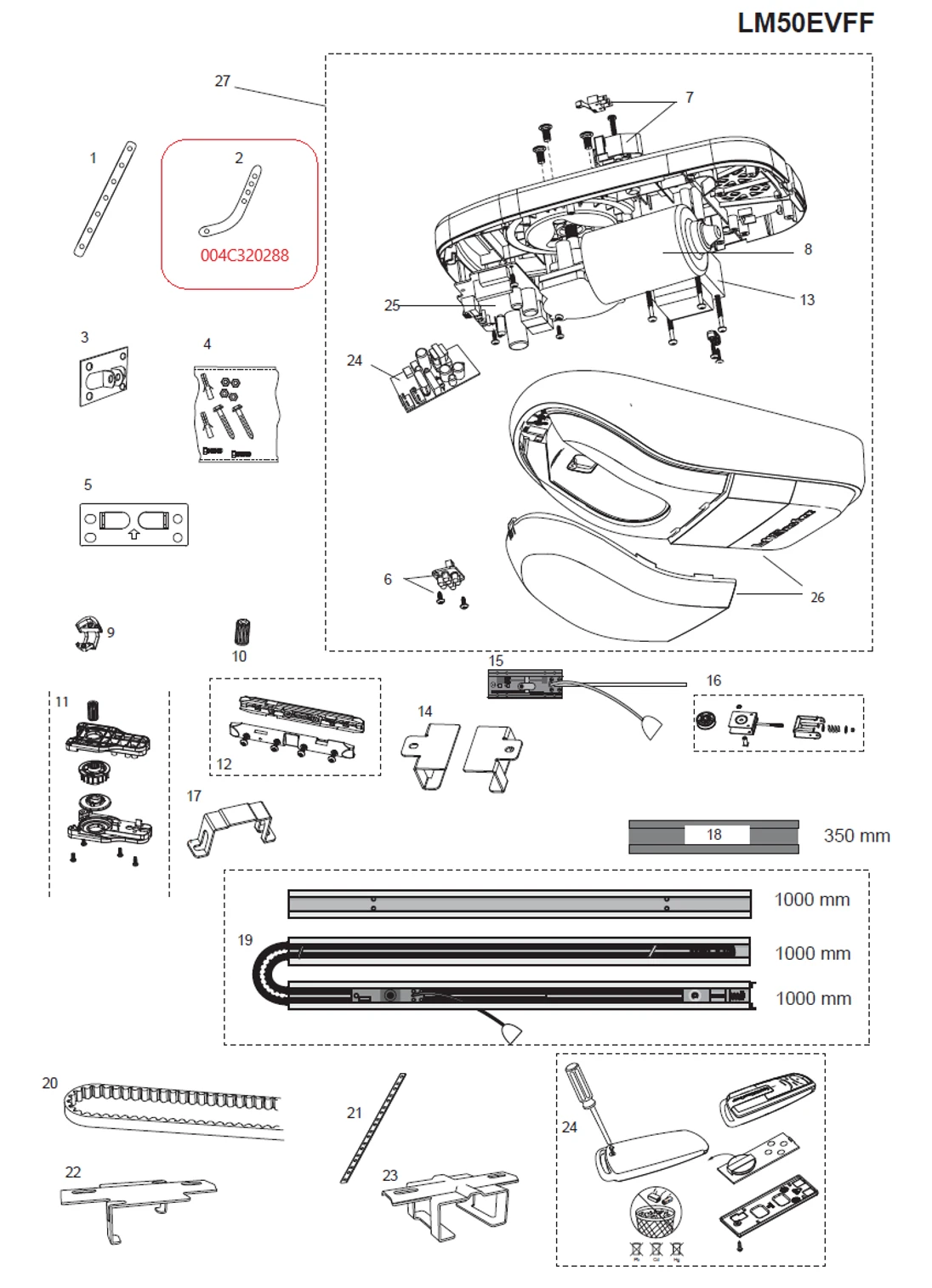 004C320288 ohnuté rameno 45°/ kus