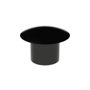 Vnútorná krytka guľatá ø 10 mm, otvor ø 6 mm, čierna, plast - slide 1