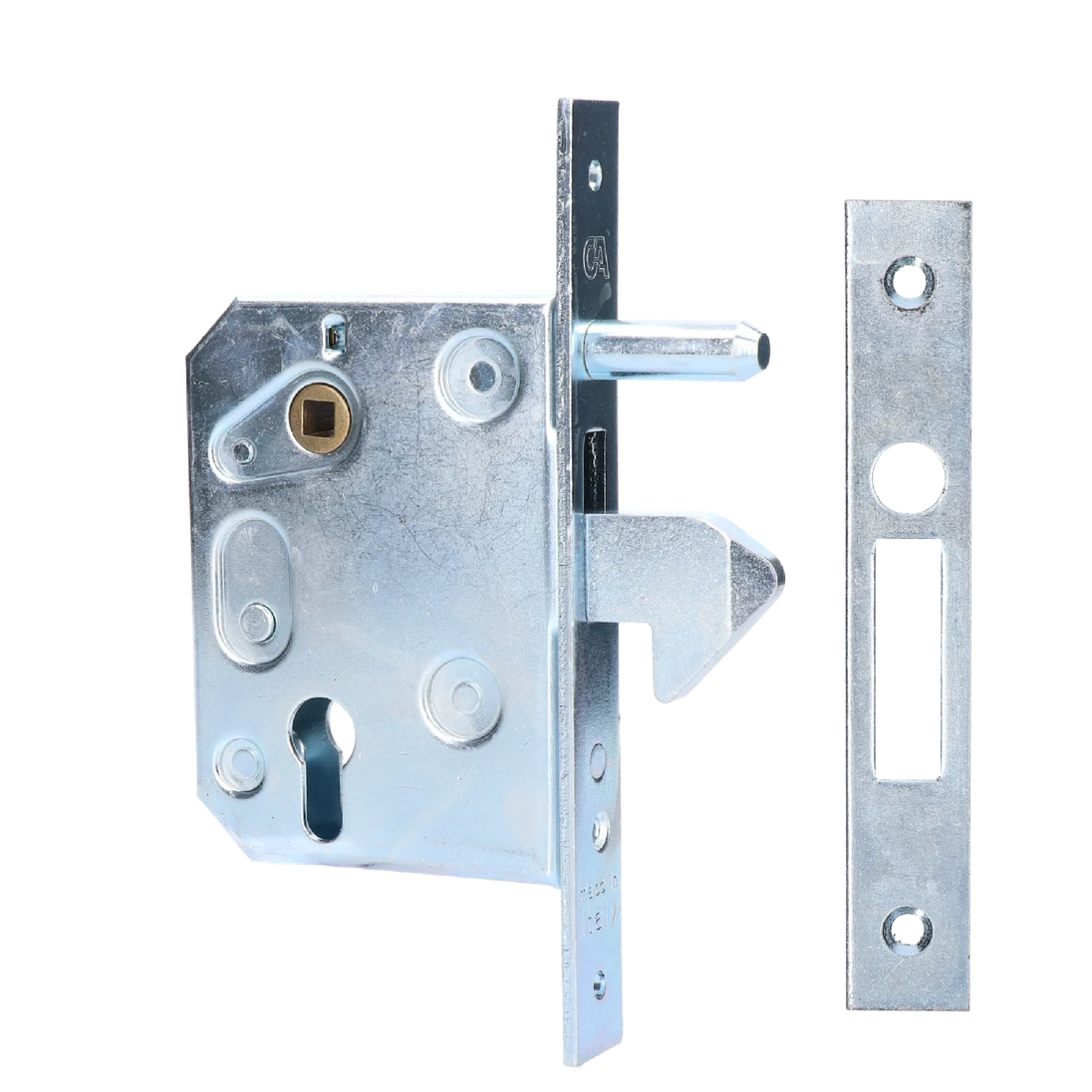 Hákový zámok s bolcom, rozteč 72 mm, zádlab 95 mm