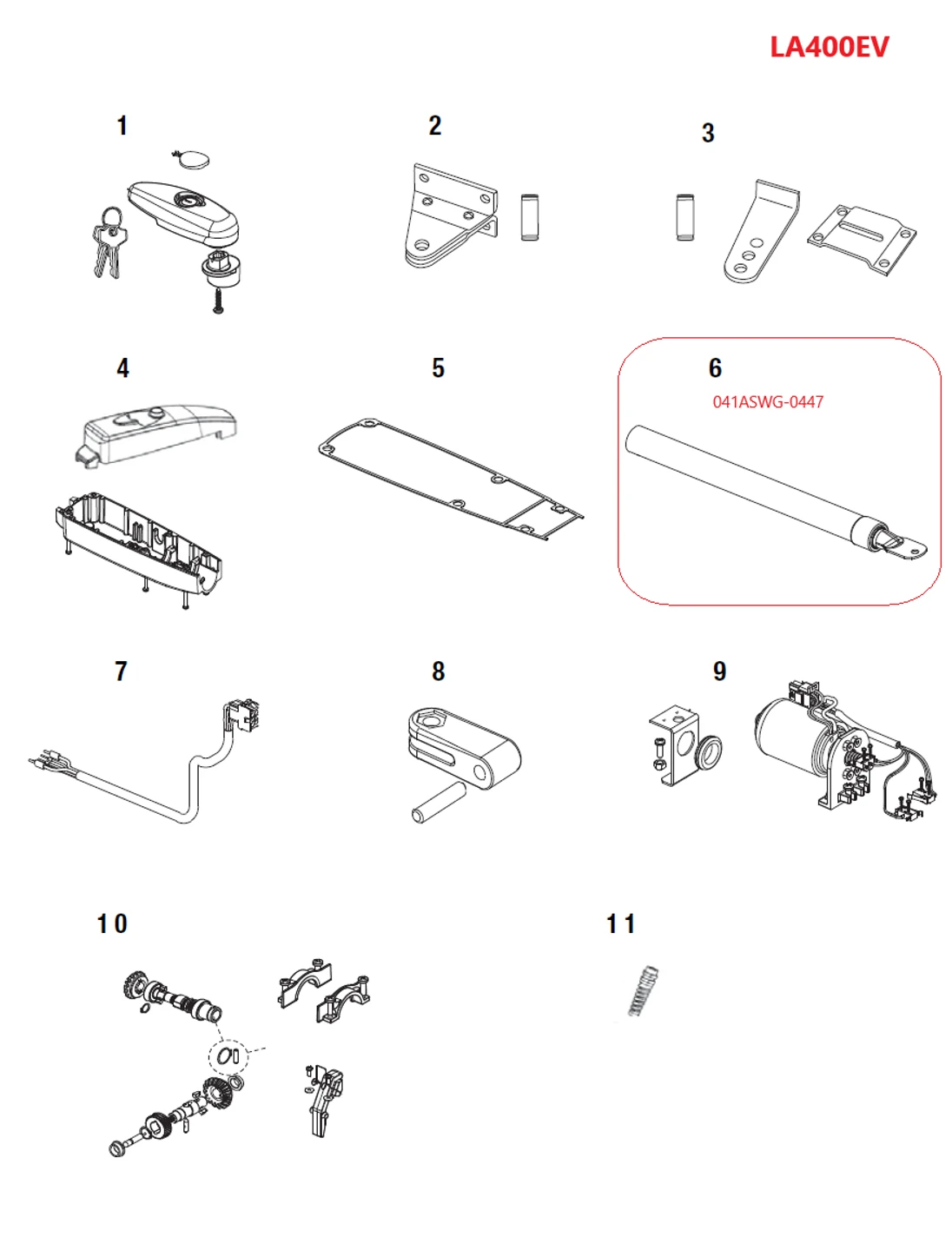 041ASWG-0447 piestnica pre LA400EV, čierna farba