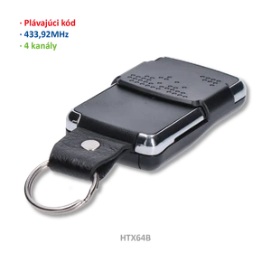 Vysielač 4-kanálový, 433 MHz, plávajúci kód, čierny - slide 1