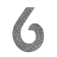 číslo domové 6, 170x90mm zdobené, bez povrchovej úpravy