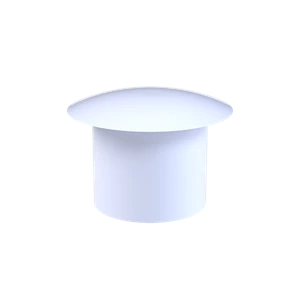 Vnútorná krytka guľatá ø 10 mm, otvor ø 7 mm, biela, plast - slide 1