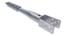 Zemný vrut, pätka U, 140 x 140 mm, žiarový pozink