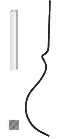 Tyč 12 x 12 mm, 1000 x 220 mm