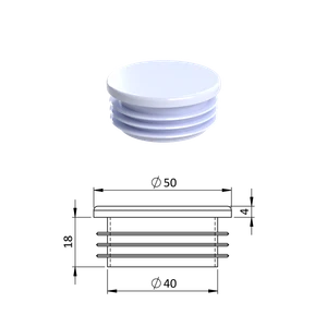 Vnútorná krytka guľatá ø 50 mm, plastová, biela - slide 0