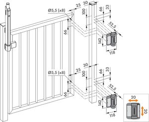 Samozavírací panty pro brány do 60kg/1.1m - slide 1