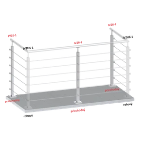 Nerezový stĺp, vrchné kotvenie, 6-radový M6 - slide 2
