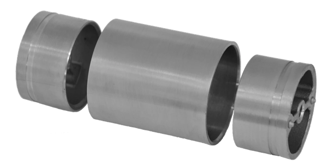 Prechod s medzikusmi na drevené madlo, brúsená AISI 304