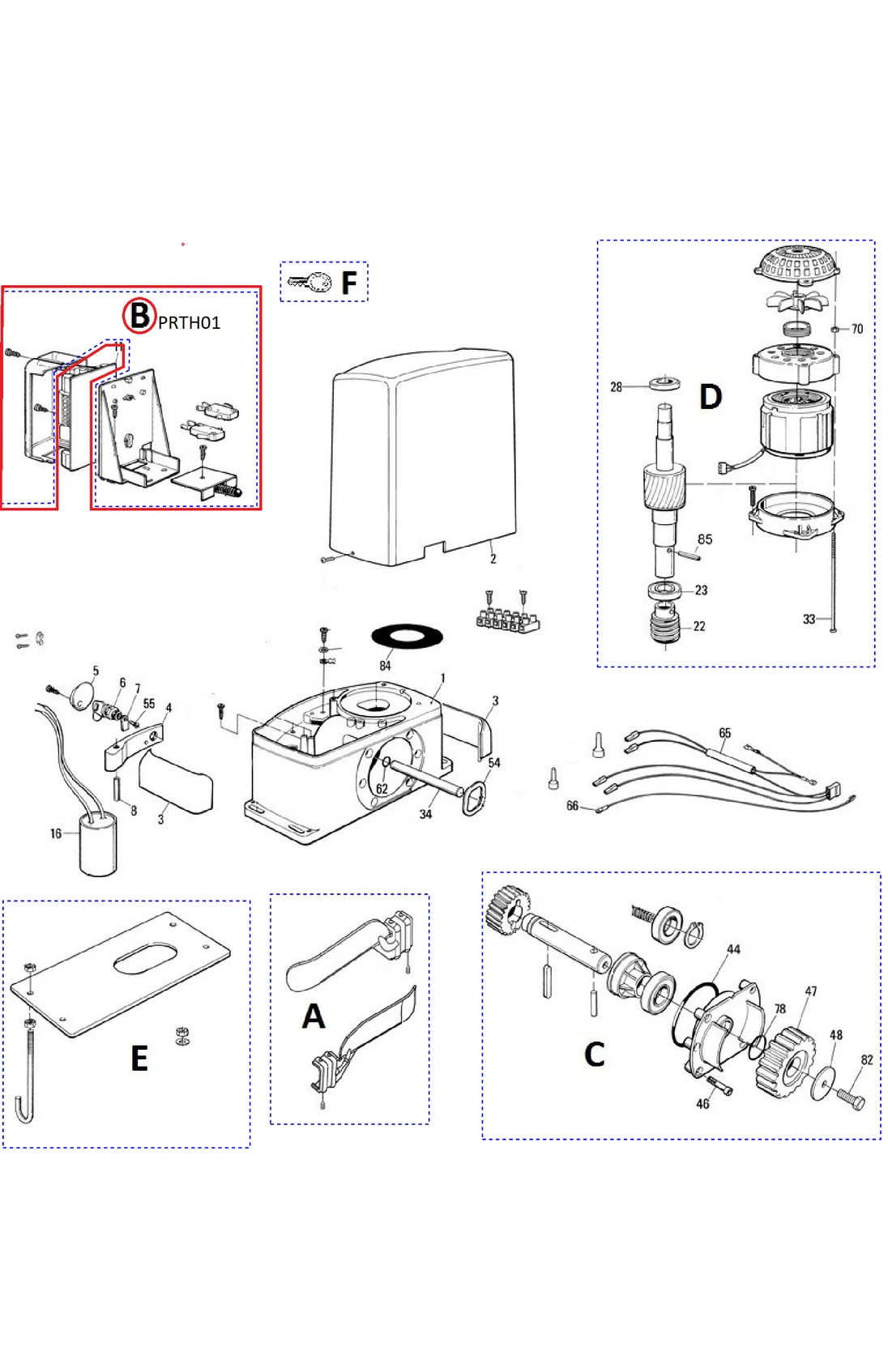 PRTH01 držiak RJ s mikrospínačmi pre THOR/ROBO