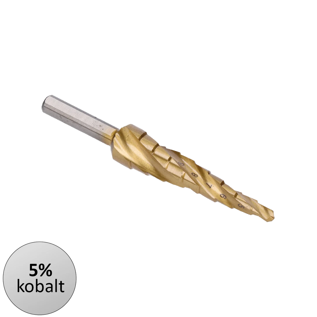 Stupňovitý kužeľový vrták HSS M35 TiN 4-12 mm