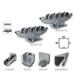 Samonos do 500 kg/7,5 m, profil 80 x 85 x 5 mm s otvormi, Zn