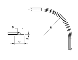 Vodící profil pro brány, U ø 16mm, poloměr 1m - slide 1