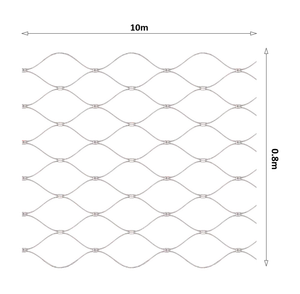 Lanová sieť, 0,8 x 10 m, oko 50 x 50 mm, ø 2 mm, AISI 316 - slide 1
