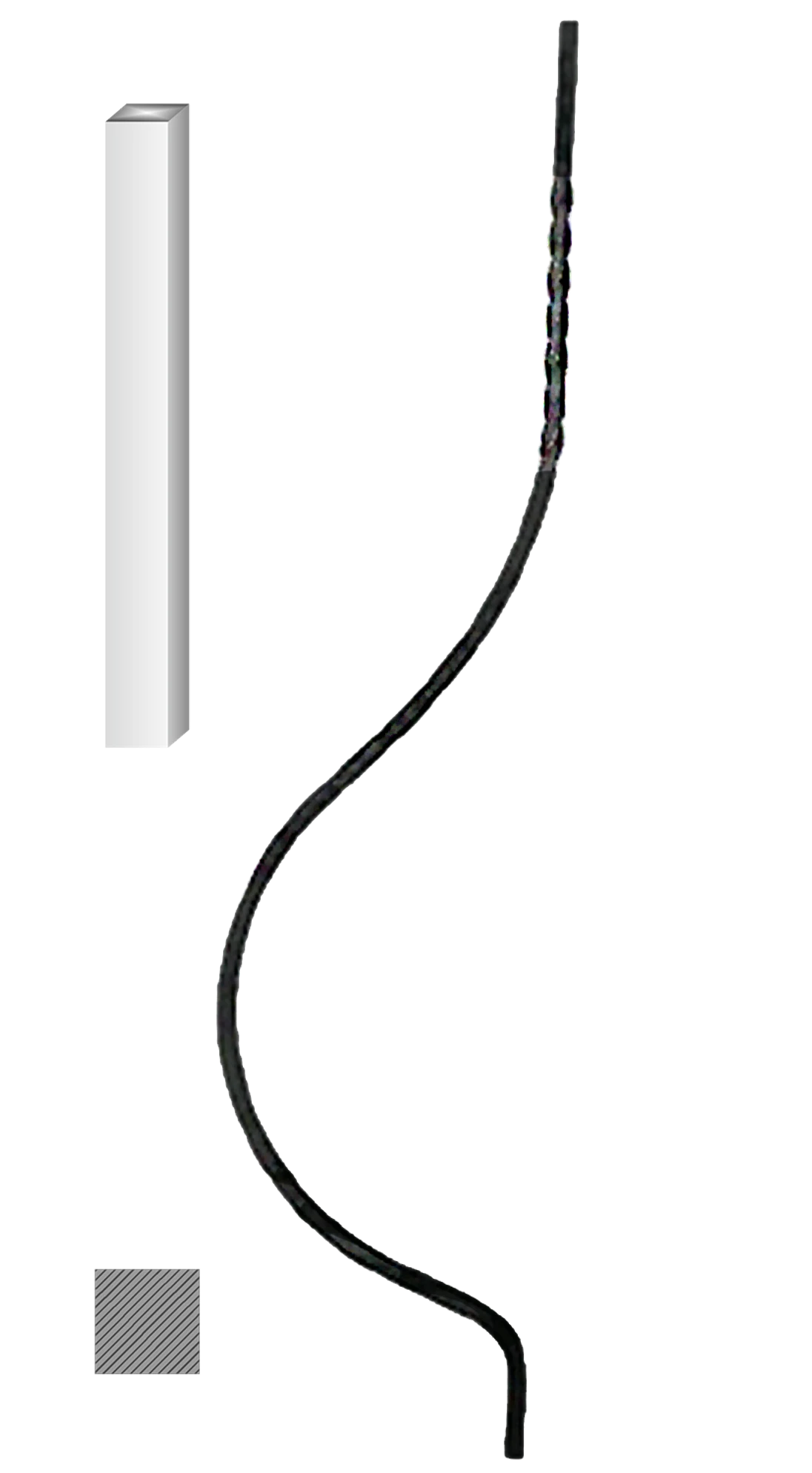 Tyč 12 x 12 mm, 1000 x 220 mm