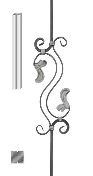 Tyč 12 x 12 x 960 mm, ornament 440 x 150 mm - slide 0