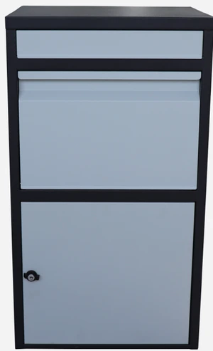 Box na balíky s prepadovou lištou, farba: čierno/biela - slide 0