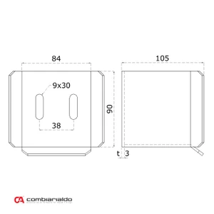 Doraz MEDIO pre samonosnú bránu, nerez AISI 304 - slide 2