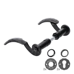 Klika, ø 19mm, černý zinek, včetně rozety