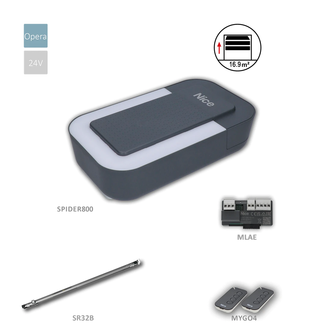 SPIDER32BLBDWKCE s WIFI pre sekcionálnu bránu do 16,9 m2