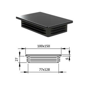Krytka plastová 100 x 150 mm, čierna - slide 0