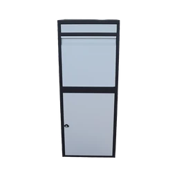 Box na balíky s přepadovou lištou, barva: černá/bílá