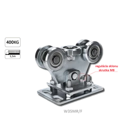 Vozík do 400 kg, nastavitelný, profil 80 x 80 mm, pozink