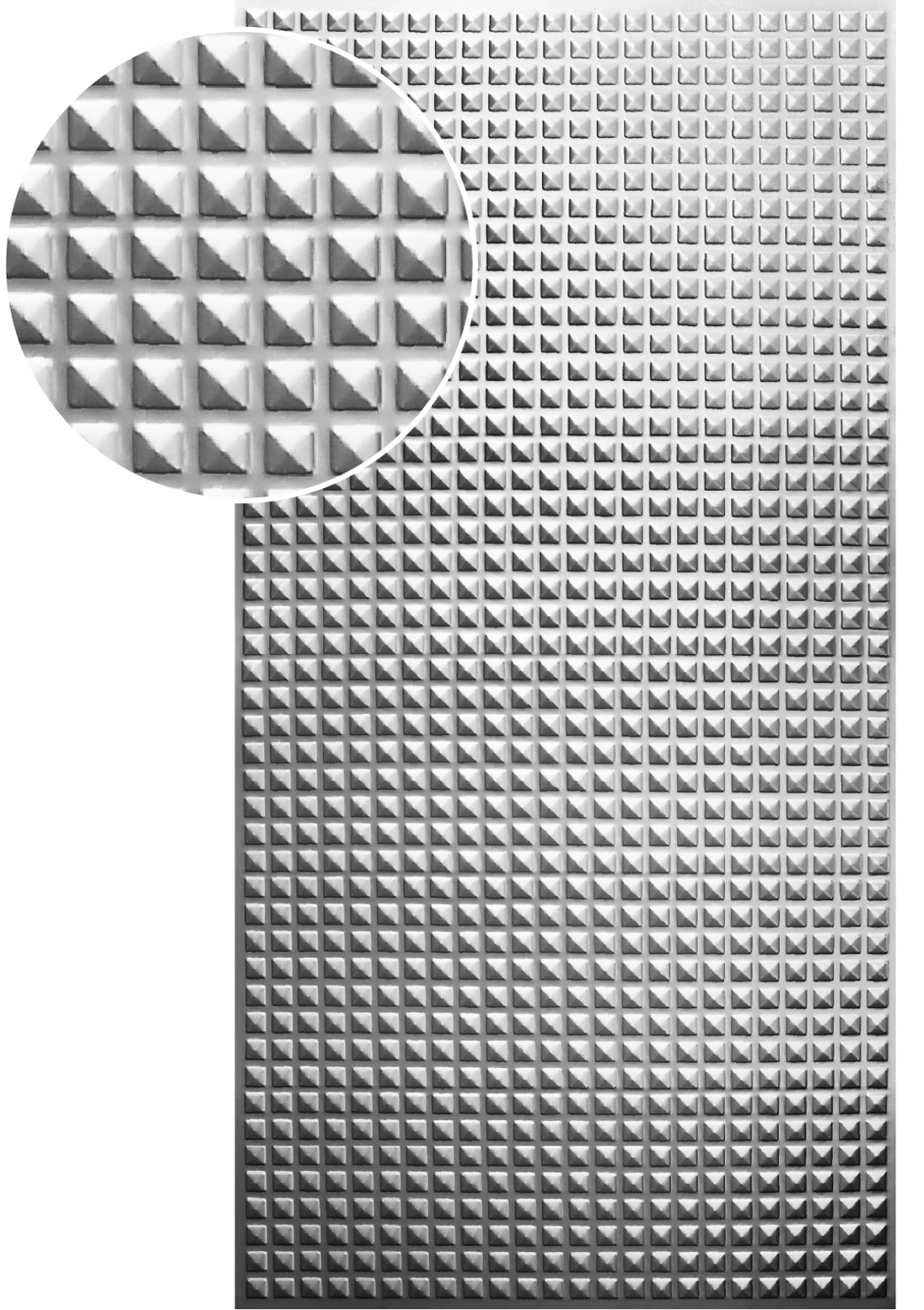 Plech pozinkovaný, 2000 x 1000 x 1,2 mm, 3D vzor pyramída 2