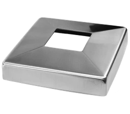 Kryt spodní příruby 108 x 108 mm, broušená nerez AISI 304
