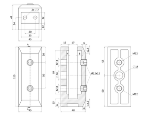 Bočné kotvenie pre sklo 8 - 13,52 mm, brúsená nerez AISI 316 - slide 4