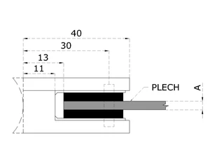 Svorka skla/plechu na trubku ø 42,4 mm, brúsená AISI 304 - slide 3