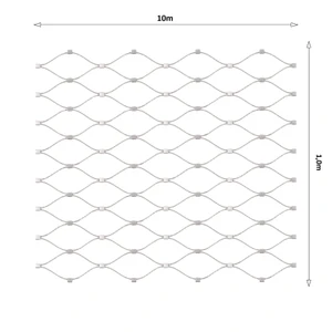 Lanková sieť, 1 x 10 m, oko 60 x 104 mm, ø 1,5 mm, AISI 316 - slide 0