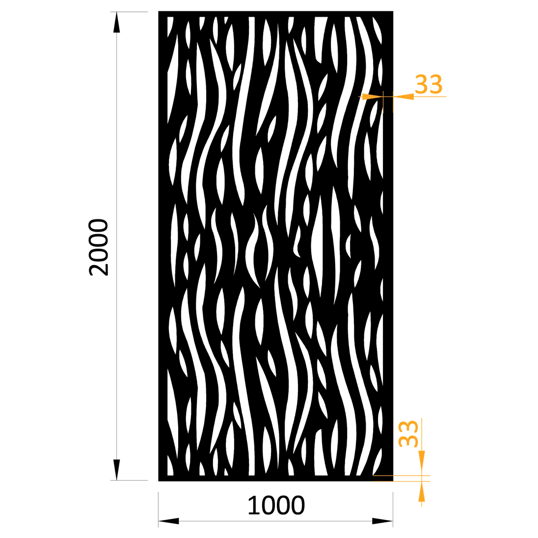 Plech vzor 1019, 1000 x 2000 x 2,5 mm, bez povrchovej úpravy