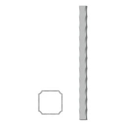 Uzavřený profil čtvercový, černý S235, zdobený po hranách, šířka profilu 100mm