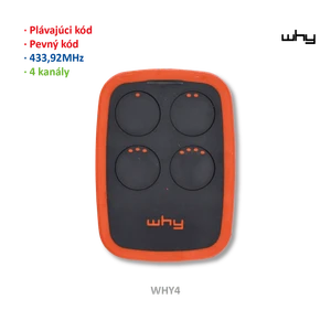 Vysielač 4-kanálový, 433 MHz, pevný/plávajúci kód - slide 1