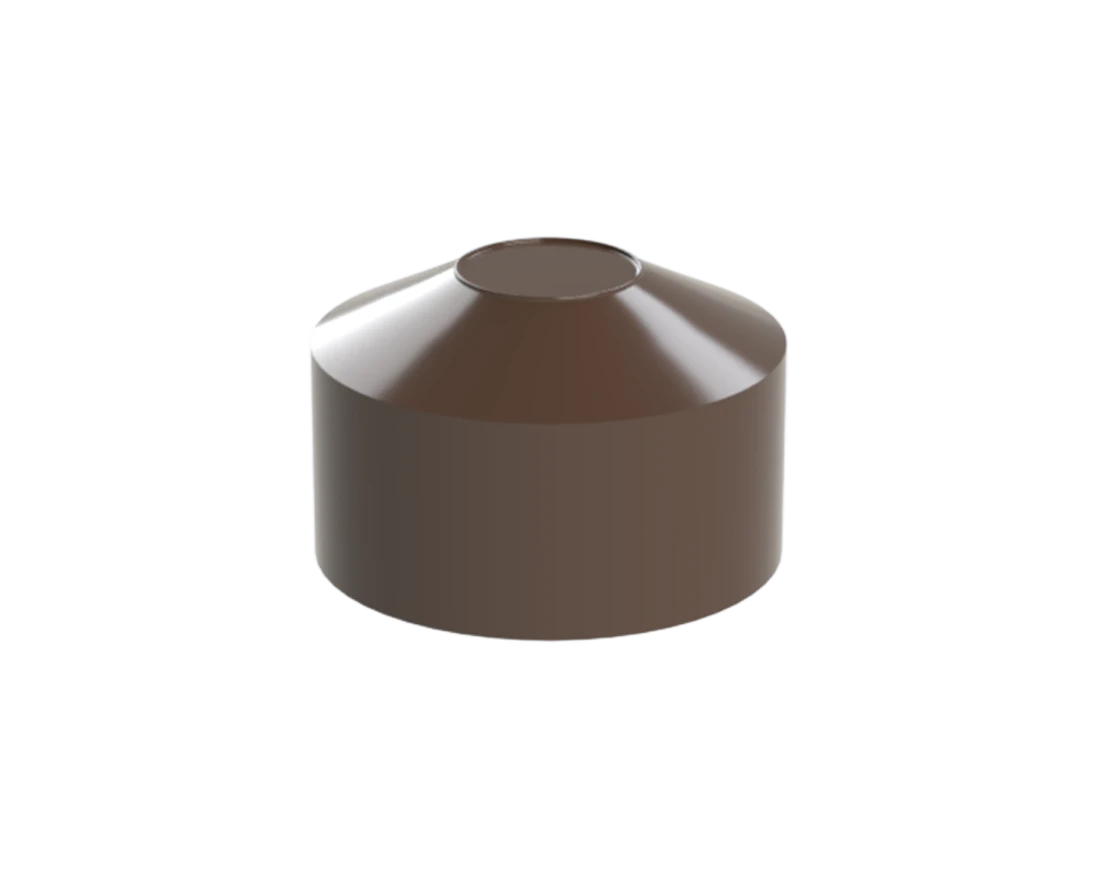 Vonkajšia krytka guľatá ø 51 mm, plastová PE, hnedá