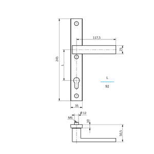 Hliníkový set so štítom kľučka/guľa, RAL 9005 matná - slide 1
