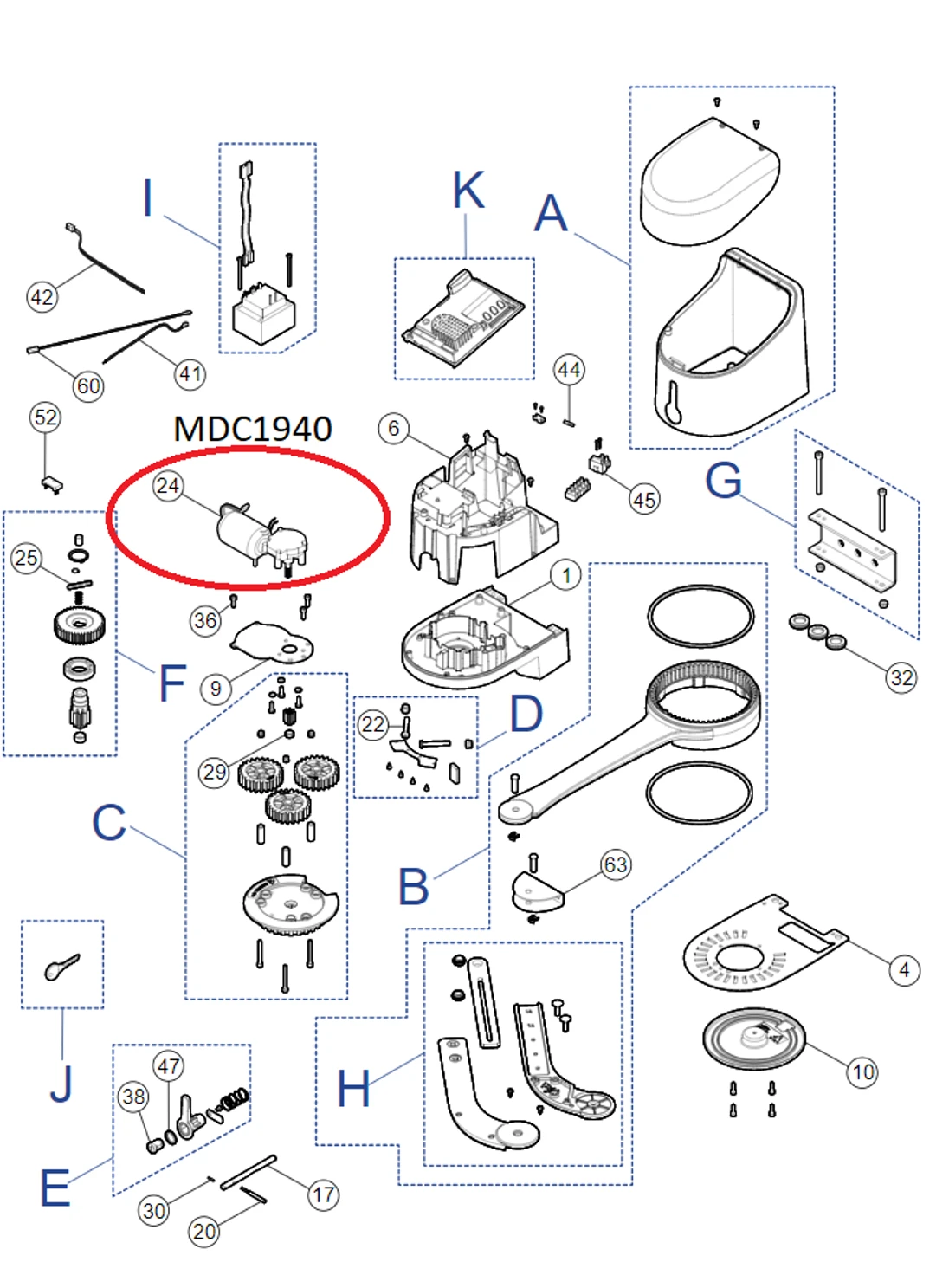 MDC1940 motorček s enkóderom pre HYKE