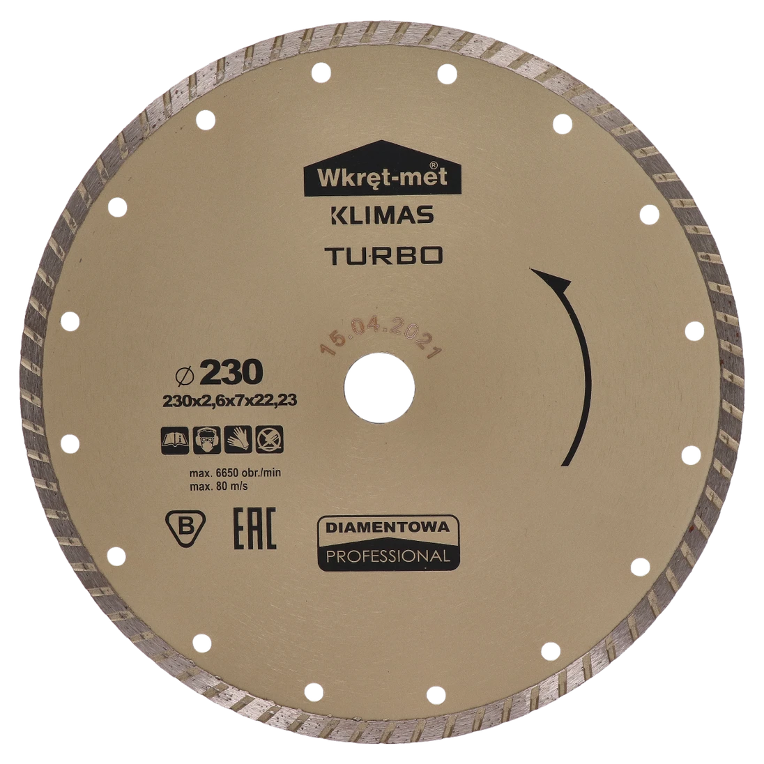 Turbo diamantový kotúč 230 x 2,6 x 22 mm