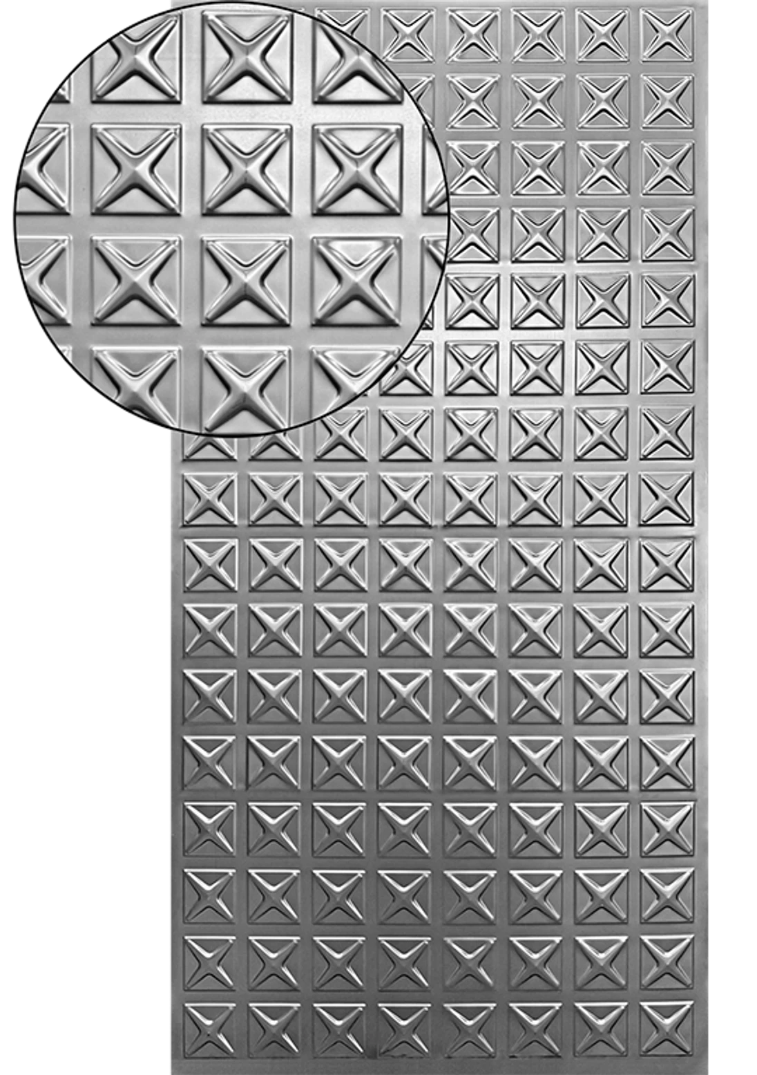 Plech pozinkovaný, 2000 x 1000 x 1,2 mm, 3D vzor