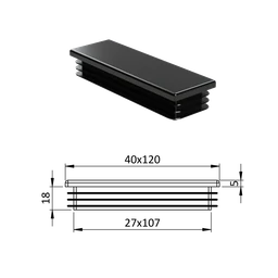 Krytka plastová 40 x 120 mm