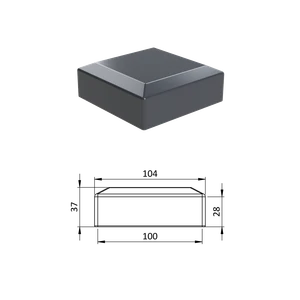 Vnější krytka 100 x 100 mm, plastová PE, antracit - slide 0