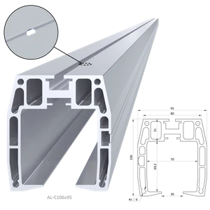 Samonos do 300 kg/6,5 m, profil 95 x 106  mm, hliník - slide 1