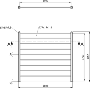Plotové pole, hliníkové, šírkovo nastaviteľné, 2000 x 1757 mm - slide 1